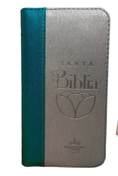 BIBLIA CHEQUERA AZUL BEIGE